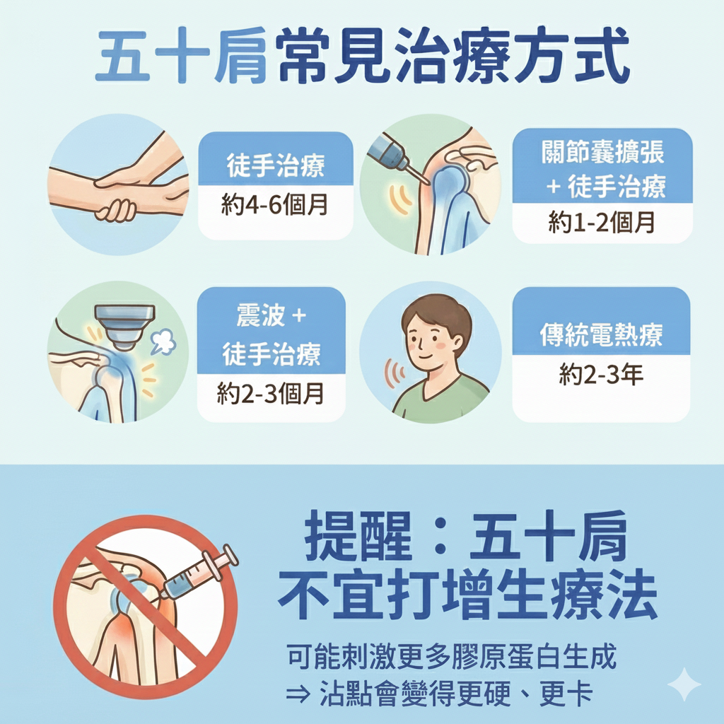 五十肩常見治療方式比較